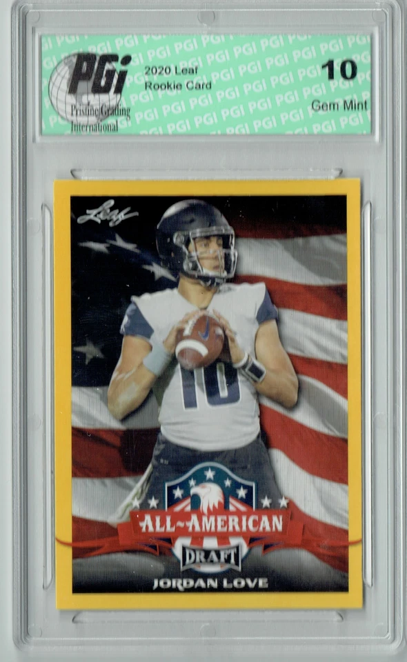 Jordan Love 2020 Leaf Draft Gold #71 All-American Rookie Card PGI 10 - Image 1 of 1