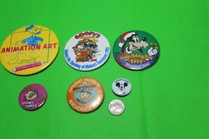 Lot of 5 Vintage Disney Land World Button Pins Advertising - Picture 1 of 6