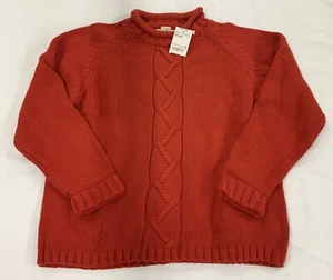 Vintage NWT St John’s Bay 100% Cotton Red Knitted Sweater Women’s Size Petite XL - Picture 1 of 5