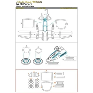 Pucara FMA IA 58. Máscaras de pintura para dosel (para cinética) 1:48 para kits de maquetas de aviones - Imagen 1 de 1