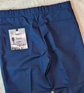 Sears Roebucks Vintage 80s NWT Navy Blue Twill Wide Leg Work Pants Size 37 - Picture 1 of 8