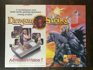 Anuncio impreso en color original de dos páginas juego Dragon Strike Adventure Vision de dos páginas - Imagen 1 de 1