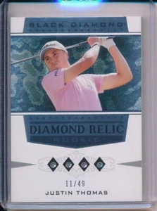 Justin Thomas 2021 RC Black Diamond Golf Rookie Card 4 diamonds /49 - Picture 1 of 2