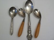FOUR (4) DIFFERENT VINTAGE SILVERPLATE SPOONS - TWO (2) WITH BAKELITE HANDLES