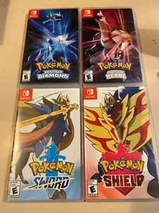 Nintendo Switch Pokemon Game LOT Brilliant Diamond/Shining Pearl/Sword/Shield - Picture 1 of 5
