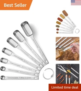 Stainless Steel Measuring Spoons Set for Dry or Liquid - Fits in Spice Jars -... - Picture 1 of 8