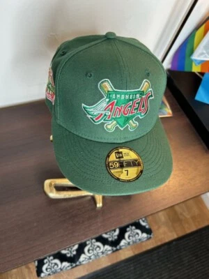 Anaheim Angels Hat Cap 40th Season Patch Green Size 7 Fitted 59Fifty New Era - Image 1 of 4