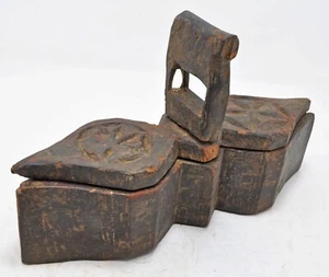 Antico In Legno Portaspezie Per Utensili Da Cucina Vecchio Mano Intagliati - Picture 1 of 7