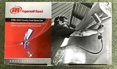 Kit de pistola pulverizadora de alimentación por gravedad Ingersoll Rand 270G Edge Series HVLP negra Foto 1 de 4
