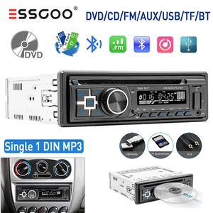 Single 1 DIN Car Stereo DVD/CD Bluetooth FM AM Radio USB SD AUX Audio MP3 Player - Picture 1 of 12
