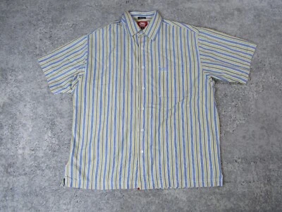 Ecko Unltd. Shirt Mens XL Dress The Krute Yellow Striped Short Sleeve Button Up - Image 1 of 4