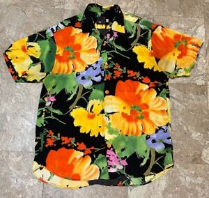 Vtg Jams World Rayon Floral Shirt Sz S