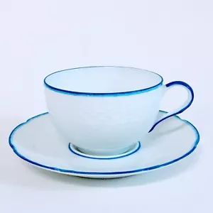 Villandry Blue by Raynaud Flat Tea Cup & Saucer - New - Picture 1 of 5