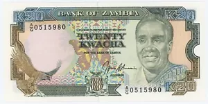 Zambia 20 Kwacha ND 1989-91 Pick 32.b UNC Uncirculated Banknote - Picture 1 of 2