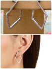 Adornia Sterling Silver Swarovski Crystal Earrings, Geometric Hoop Or Ear Jacket
