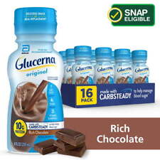 Glucerna Original Diabetic Protein Shake, Rich Chocolate, 8 fl oz Bottle16 Count