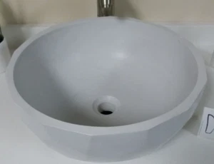 Eden Bath Round Concrete Vessel Sink with Hexagon Exterior (EB_N013LG, D523) - Picture 1 of 8