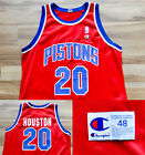 Allan Houston Detroit Pistons Champion Jersey NBA Red Men 48 XL