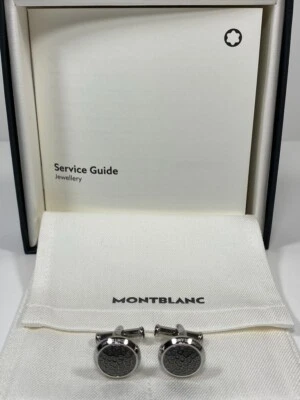 NUEVOS GEMELOS MONTBLANC MARTELE INCRUSTADOS ACERO INOXIDABLE #124207 ~ $370 Foto 1 de 4