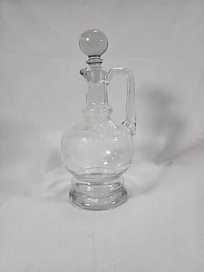 Vintage geätzte Klarglas Wein Dekanter mit Glas Stopfen 12,5" Höhe - Bild 1 von 9