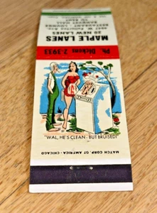 Old Matchbook Cover   MAPLE  BOWL LANES , 4047 W. Fullerton Ave. CHICAGO #1 - Picture 1 of 3