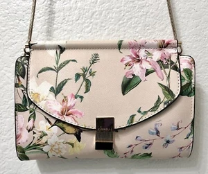 FIORELLI Chain Strap Flap Crossbody Bag Floral Vegan Leather Purse Handbag - Picture 1 of 24