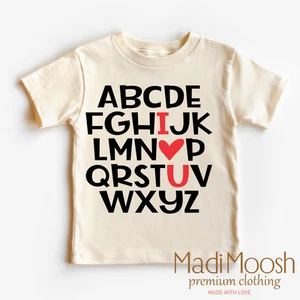 ABC I Love You Valentine's Day Shirt - Alphabet Valentine Tee - Picture 1 of 7