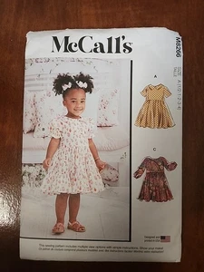 McCall's M8266 Toddlers 6M to 4 Dresses in 3 styles Uncut Sewing Pattern New - Picture 1 of 2