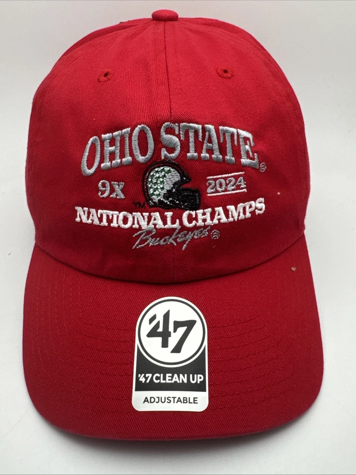 Boné chapéu de limpeza vermelho ajustável marca Ohio State Buckeyes Multi Champions 47 - Imagem 1 de 4