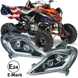 LED Headlamp For Yamaha YFZ 450 Raptor Wolverine 250 350 700 700R ATV 2006-2024 - Picture 1 of 18