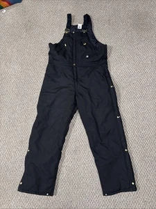 Vtg Carhartt Bib Overall Yukon Extreme Artic Wear R33 Black Size 40X34 14806 - Picture 1 of 18