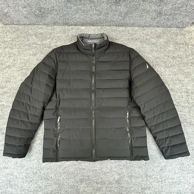 Chaqueta Nautica Para Hombre Extra Grande Negra Gris Reversible Puffer Pesada Nieve Vela Foto 1 de 4