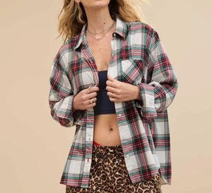 Aerie Off-Duty Flanell Pyjama Hemd 2024 Damen XL - Bild 1 von 10