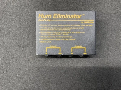 EBTECH 2-CHANNEL STEREO ACHUM ELIMINATOR 1/4'' TRS GOOD CONDITION FAST SHIPPING - Image 1 of 4