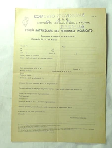 OLD DOCUMENT GIL FASCISM PNF MVSN BRESCIA ONB BALILLA - Picture 1 of 2