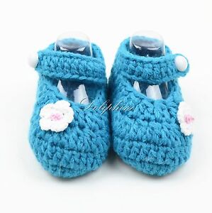 Newborn Baby Crochet Mary Jane Baby Shoes Booties for Baby Girl Newborn-6 Months