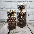 Set of 2 Wooden Owl Figurines