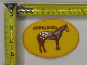 Vintage HORSE PATCH - APPALOOSA  - 3" X 4.5" Oval -Yellow - NOS - FREE SHIPPING