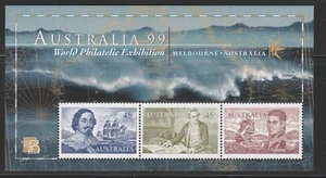1999 AUSTRALIA Melbourne Philatelic Expo M/S MUH Flinders, Cook - Picture 1 of 1