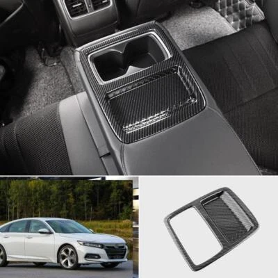 For Honda Accord 2018-2022 Carbon Fiber Rear Armrest Water Cup Holder Frame trim Foto 1 de 4
