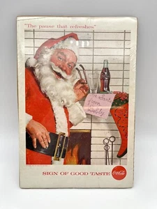 Vtg 1957 Coca-Cola Print Ad Christmas Santa "Sign Of Good Taste" Sealed 10X6.75” - Picture 1 of 3