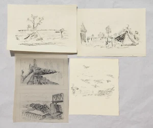 G. Köllner / 6 dibujos (4 hojas) 1940 soldados guerra Stuka puente Francia - Imagen 1 de 24
