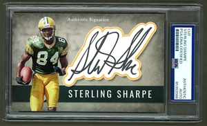 Sterling Sharpe Signed Cut Display (PSA) Green Bay Packers Photo Card HOF Auto - Picture 1 of 2