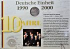 Arkusz numizmatyczny 10,- DM 2000 D srebro 10 lat Jedności Niemiec - st/unc -jak nowy