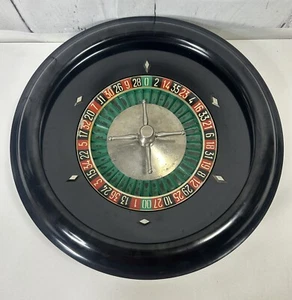 VINTAGE TABLETOP ROULETTE WHEEL ANTIQUE GAMBLING GAMING CASINO MADE FRANCE VIDEO - Picture 1 of 16