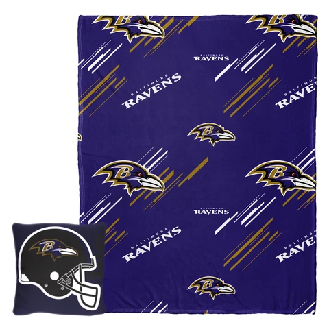 Northwest Baltimore Ravens NFL Slashed Pillow and Throw Blanket 40 x 50 Set Cover