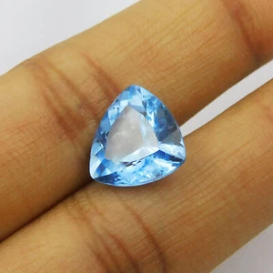 Trillion Shape Blue Natural 6.80 Ct Sapphire CERTIFIED Loose Gemstone Ring Size - Picture 1 of 13