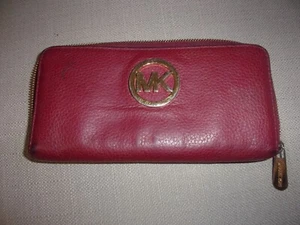 MK Michael Kors Geldbörse Damen Burgund Leder - Bild 1 von 7
