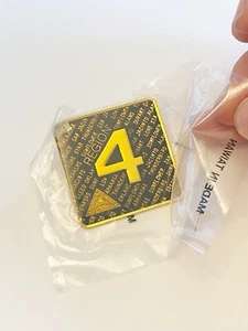 Vintage Telephone Pioneers Of America Region 4 Large Enamel Pin  - Picture 1 of 2