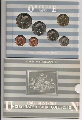 0141 Cat. Стоимость 65 долларов США. 1987 Королевский австралийский монетный двор не бывшая в обращении кошка. # MS20 KM #78-84 - Изображение 1 из 4